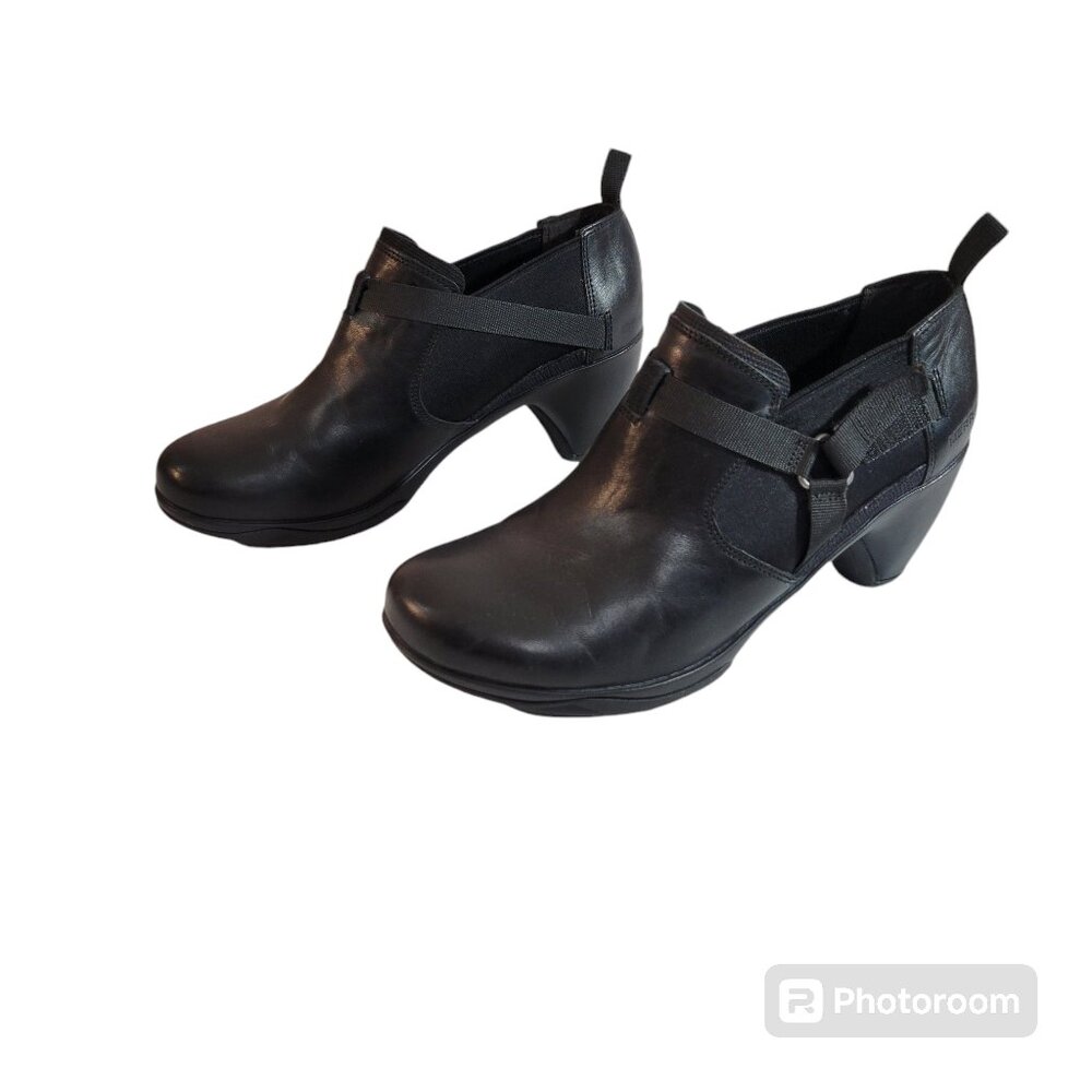 Merrell Evera Rush Ankle Booties Womens 8.5 Black Leather Hook Loop Strap